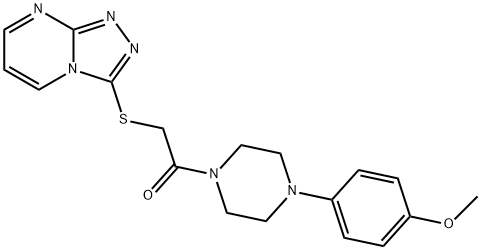 Piperazine, 1-(4-methoxyphenyl)-4-[(1,2,4-triazolo[4,3-a]pyrimidin-3-ylthio)acetyl]- (9CI) 结构式