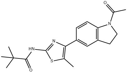 Propanamide, N-[4-(1-acetyl-2,3-dihydro-1H-indol-5-yl)-5-methyl-2-thiazolyl]-2,2-dimethyl- (9CI) 结构式