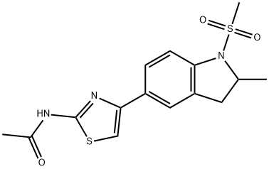 Acetamide, N-[4-[2,3-dihydro-2-methyl-1-(methylsulfonyl)-1H-indol-5-yl]-2-thiazolyl]- (9CI) 结构式