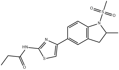 Propanamide, N-[4-[2,3-dihydro-2-methyl-1-(methylsulfonyl)-1H-indol-5-yl]-2-thiazolyl]- (9CI) 结构式