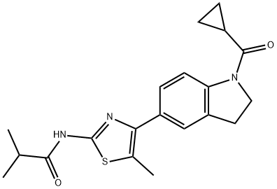 Propanamide, N-[4-[1-(cyclopropylcarbonyl)-2,3-dihydro-1H-indol-5-yl]-5-methyl-2-thiazolyl]-2-methyl- (9CI) 结构式