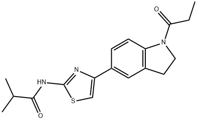 Propanamide, N-[4-[2,3-dihydro-1-(1-oxopropyl)-1H-indol-5-yl]-2-thiazolyl]-2-methyl- (9CI) 结构式