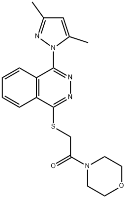 Morpholine, 4-[[[4-(3,5-dimethyl-1H-pyrazol-1-yl)-1-phthalazinyl]thio]acetyl]- (9CI) 结构式