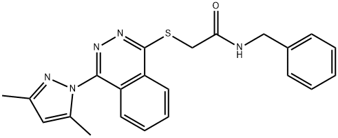 Acetamide, 2-[[4-(3,5-dimethyl-1H-pyrazol-1-yl)-1-phthalazinyl]thio]-N-(phenylmethyl)- (9CI) 结构式