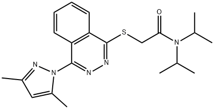 Acetamide, 2-[[4-(3,5-dimethyl-1H-pyrazol-1-yl)-1-phthalazinyl]thio]-N,N-bis(1-methylethyl)- (9CI) 结构式