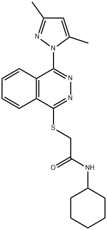 Acetamide, N-cyclohexyl-2-[[4-(3,5-dimethyl-1H-pyrazol-1-yl)-1-phthalazinyl]thio]- (9CI) 结构式