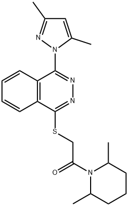 Piperidine, 1-[[[4-(3,5-dimethyl-1H-pyrazol-1-yl)-1-phthalazinyl]thio]acetyl]-2,6-dimethyl- (9CI) 结构式