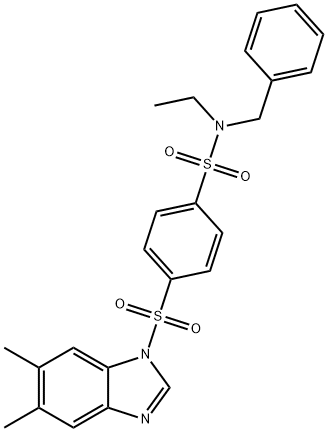Benzenesulfonamide, 4-[(5,6-dimethyl-1H-benzimidazol-1-yl)sulfonyl]-N-ethyl-N-(phenylmethyl)- (9CI) 结构式