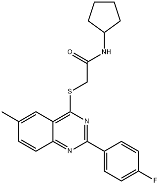 Acetamide, N-cyclopentyl-2-[[2-(4-fluorophenyl)-6-methyl-4-quinazolinyl]thio]- (9CI) 结构式