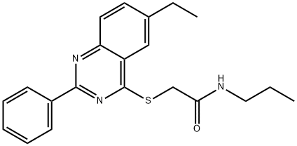 Acetamide, 2-[(6-ethyl-2-phenyl-4-quinazolinyl)thio]-N-propyl- (9CI) 结构式