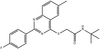 Acetamide, N-(1,1-dimethylethyl)-2-[[2-(4-fluorophenyl)-6-methyl-4-quinazolinyl]thio]- (9CI) 结构式