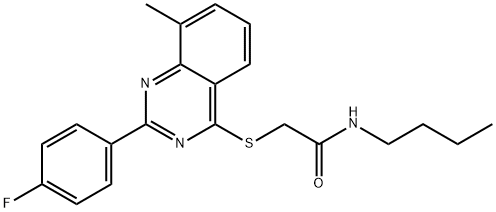 Acetamide, N-butyl-2-[[2-(4-fluorophenyl)-8-methyl-4-quinazolinyl]thio]- (9CI) 结构式