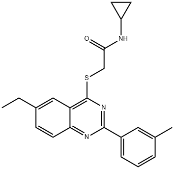 Acetamide, N-cyclopropyl-2-[[6-ethyl-2-(3-methylphenyl)-4-quinazolinyl]thio]- (9CI) 结构式