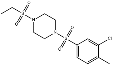 Piperazine, 1-[(3-chloro-4-methylphenyl)sulfonyl]-4-(ethylsulfonyl)- (9CI) 结构式