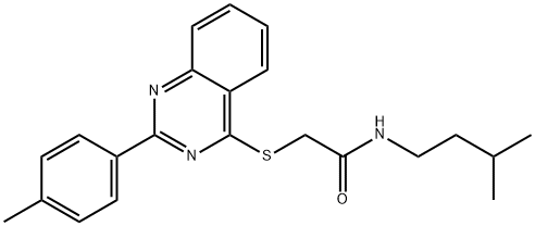 Acetamide, N-(3-methylbutyl)-2-[[2-(4-methylphenyl)-4-quinazolinyl]thio]- (9CI) 结构式
