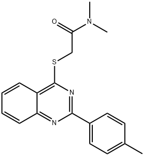 Acetamide, N,N-dimethyl-2-[[2-(4-methylphenyl)-4-quinazolinyl]thio]- (9CI) 结构式