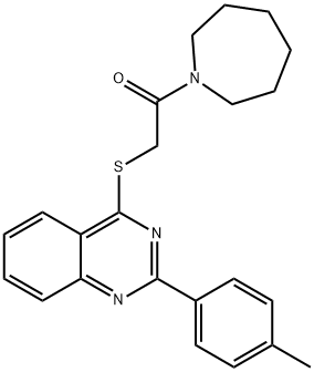 1H-Azepine, hexahydro-1-[[[2-(4-methylphenyl)-4-quinazolinyl]thio]acetyl]- (9CI) 结构式