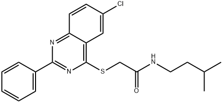 Acetamide, 2-[(6-chloro-2-phenyl-4-quinazolinyl)thio]-N-(3-methylbutyl)- (9CI) 结构式