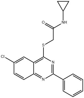 Acetamide, 2-[(6-chloro-2-phenyl-4-quinazolinyl)thio]-N-cyclopropyl- (9CI) 结构式