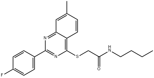 Acetamide, N-butyl-2-[[2-(4-fluorophenyl)-7-methyl-4-quinazolinyl]thio]- (9CI) 结构式