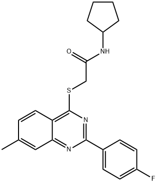 Acetamide, N-cyclopentyl-2-[[2-(4-fluorophenyl)-7-methyl-4-quinazolinyl]thio]- (9CI) 结构式
