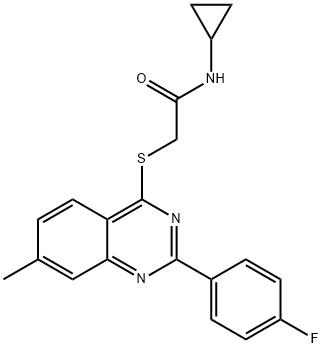 Acetamide, N-cyclopropyl-2-[[2-(4-fluorophenyl)-7-methyl-4-quinazolinyl]thio]- (9CI) 结构式