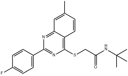 Acetamide, N-(1,1-dimethylethyl)-2-[[2-(4-fluorophenyl)-7-methyl-4-quinazolinyl]thio]- (9CI) 结构式