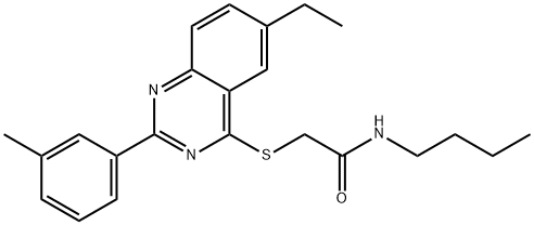 Acetamide, N-butyl-2-[[6-ethyl-2-(3-methylphenyl)-4-quinazolinyl]thio]- (9CI) 结构式