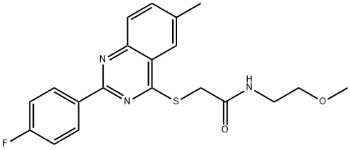 Acetamide, 2-[[2-(4-fluorophenyl)-6-methyl-4-quinazolinyl]thio]-N-(2-methoxyethyl)- (9CI) 结构式