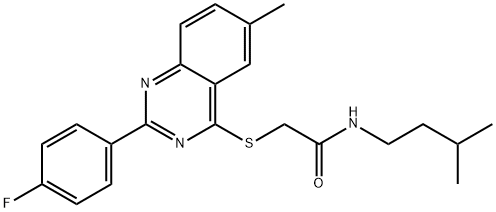 Acetamide, 2-[[2-(4-fluorophenyl)-6-methyl-4-quinazolinyl]thio]-N-(3-methylbutyl)- (9CI) 结构式