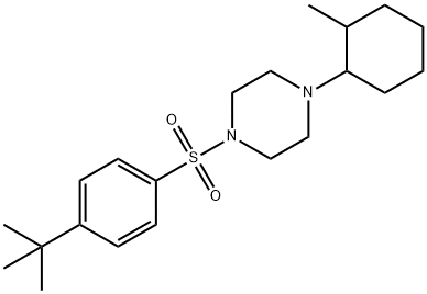Piperazine, 1-[[4-(1,1-dimethylethyl)phenyl]sulfonyl]-4-(2-methylcyclohexyl)- (9CI) 结构式