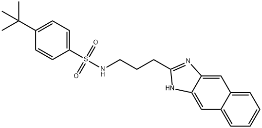 Benzenesulfonamide, 4-(1,1-dimethylethyl)-N-[3-(1H-naphth[2,3-d]imidazol-2-yl)propyl]- (9CI) 结构式