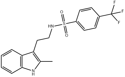 Benzenesulfonamide, N-[2-(2-methyl-1H-indol-3-yl)ethyl]-4-(trifluoromethyl)- (9CI) 结构式