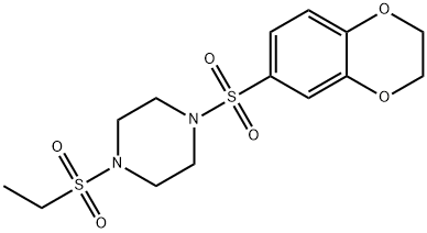 Piperazine, 1-[(2,3-dihydro-1,4-benzodioxin-6-yl)sulfonyl]-4-(ethylsulfonyl)- (9CI) 结构式