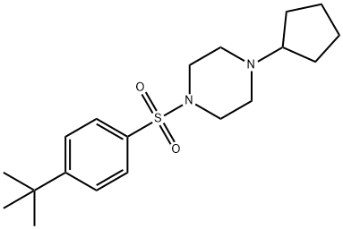 Piperazine, 1-cyclopentyl-4-[[4-(1,1-dimethylethyl)phenyl]sulfonyl]- (9CI) 结构式