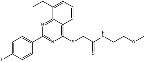 Acetamide, 2-[[8-ethyl-2-(4-fluorophenyl)-4-quinazolinyl]thio]-N-(2-methoxyethyl)- (9CI) 结构式