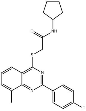 Acetamide, N-cyclopentyl-2-[[2-(4-fluorophenyl)-8-methyl-4-quinazolinyl]thio]- (9CI) 结构式