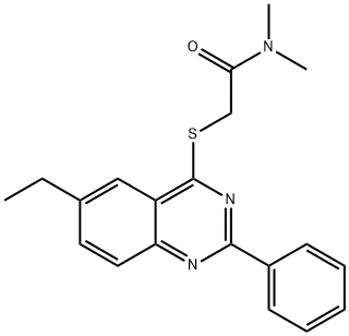 Acetamide, 2-[(6-ethyl-2-phenyl-4-quinazolinyl)thio]-N,N-dimethyl- (9CI) 结构式