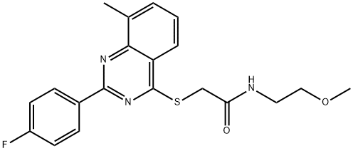 Acetamide, 2-[[2-(4-fluorophenyl)-8-methyl-4-quinazolinyl]thio]-N-(2-methoxyethyl)- (9CI) 结构式