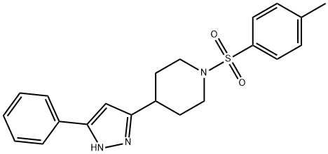 Piperidine, 1-[(4-methylphenyl)sulfonyl]-4-(5-phenyl-1H-pyrazol-3-yl)- (9CI) 结构式