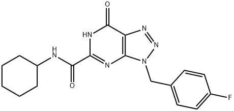 3H-1,2,3-Triazolo[4,5-d]pyrimidine-5-carboxamide, N-cyclohexyl-3-[(4-fluorophenyl)methyl]-4,7-dihydro-7-oxo- (9CI) 结构式