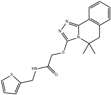 Acetamide, 2-[(5,6-dihydro-5,5-dimethyl-1,2,4-triazolo[3,4-a]isoquinolin-3-yl)thio]-N-(2-thienylmethyl)- (9CI) 结构式