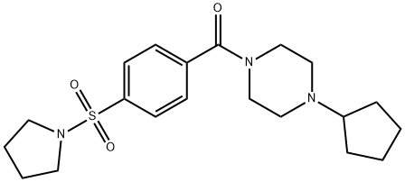 Piperazine, 1-cyclopentyl-4-[4-(1-pyrrolidinylsulfonyl)benzoyl]- (9CI) 结构式