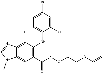 5-[(4-溴-2-氯苯基)氨基]-N-[2-(乙烯基氧基)乙氧基]-4-氟-1-甲基-1H-苯并[D], 606144-05-2, 结构式