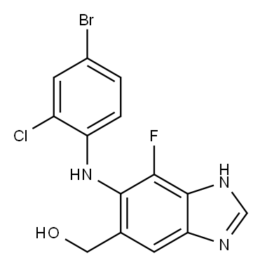 (6-(4-broMo-2-chlorophenylaMino)-7-fluoro-1H-benzo[d]iMidazol-5-yl)Methanol 结构式
