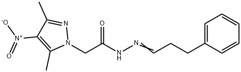 1H-Pyrazole-1-aceticacid,3,5-dimethyl-4-nitro-,(3-phenylpropylidene)hydrazide(9CI) 结构式