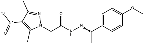 1H-Pyrazole-1-aceticacid,3,5-dimethyl-4-nitro-,[1-(4-methoxyphenyl)ethylidene]hydrazide(9CI) 结构式