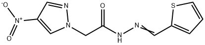 1H-Pyrazole-1-aceticacid,4-nitro-,(2-thienylmethylene)hydrazide(9CI) 结构式