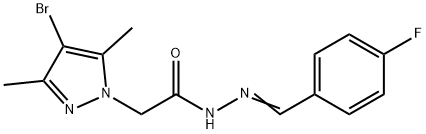 1H-Pyrazole-1-aceticacid,4-bromo-3,5-dimethyl-,[(4-fluorophenyl)methylene]hydrazide(9CI) 结构式