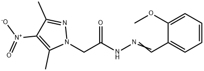 1H-Pyrazole-1-aceticacid,3,5-dimethyl-4-nitro-,[(2-methoxyphenyl)methylene]hydrazide(9CI) 结构式